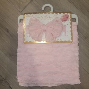 Pink Ruffled Baby Swaddle & Headwrap Set